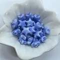 Sky blue star shaped glazed ceramic beads for DIY necklace and bracelet crafting - Light Blue