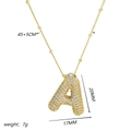 Halskette mit 18K vergoldetem Buchstabe A Anhänger und Mikrozirkonia-Besatz - Gold Zirkon Perlenkette - A
