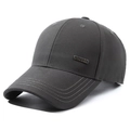 Classic dark grey men's baseball cap in cotton twill with small metal side logo - Adjustable / Gray