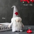 Gnome de Noël gris avec chapeau à étoile rouge, dimensions 28x12cm pour décoration - Style Étoile