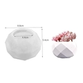 Translucent white silicone geometric succulent pot mold with finished product display - No.4 Flower Pot (Polyhedron)