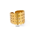 18K gold plated stainless steel hollow dot wide band ring featuring 16mm width - Gold Circular Hollow (JZ5989)