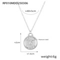 Titanium steel Pisces zodiac necklace in silver finish with adjustable chain length - Pisces / Silver