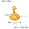 Gold stainless steel shell pendant necklace charm with measurements and lobster clasp - Shell Charm (2pcs) / Gold