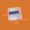 Pink square transparent plastic storage box with buckle, size 9.5x9.5x3.5 cm - 9.5*9.5*3.5cm