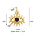 Goldener Evil Eye Talisman Anhänger mit blauem Stein und detaillierten Größenangaben - Gold Kleines Auge