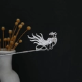 Silver phoenix hair pin with traditional hollow design and Chinese classical ornaments - Phoenix Cloud Thunder Pattern Hairpin (F495)