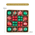 Christmas tree ball set with 44 red and green assorted electroplated hanging ornaments - 44 Pieces / Red and Green