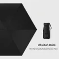 Mini 15cm flacher Regenschirm in Obsidianschwarz mit Anti-UV-Vinylbeschichtung - Ohne Box / Obsidian-Schwarz