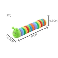 Colorful fidget slug sensory toy in green and multicolor segments, 17cm length - Caterpillar / Round Head Caterpillar [Green]