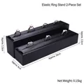 Black two-piece ring display stand set with brushed texture for jewelry counter display - Spring Bar Ring Stand 2-Piece Set (Black)