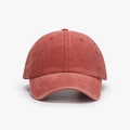 Gorra de béisbol clásica de algodón rojo lavado con diseño minimalista de 6 paneles - Rojo Anaranjado
