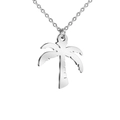 Collier avec pendentif palmier argenté et chaîne fine pour un look nature tropical - Collier Cocotier Couleur Acier