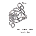 Hollow stainless steel ring dimensions showing 18mm inner diameter and 2.4g weight - Open (Adjustable) / Steel