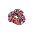 Elastico per capelli in raso viola con stampa rugby per donna di alta qualità - Scrunchie football viola