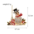 Sprankelende sneeuwman broche met strasstenen en goudlegering voor Kerstmis - Sneeuwpop met Hoed (B062-A)