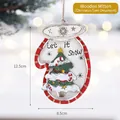 Pendaglio natalizio in legno a forma di guanto con albero e scritta Let it Snow - Taglia unica / Guanto in Legno (Albero di Natale)