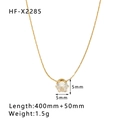 Detalle del collar de circonita de 5mm con cadena ajustable dorada de 400mm de largo - Oro de 18K / Dorado