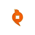Orange enamel snake brooch with golden finish and traditional zodiac coin design - Orange Meander Snake Ring