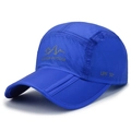 Royal blue quick-dry outdoor cap with UPF 50+ sun protection and foldable brim - Adjustable / Sapphire Blue