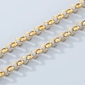Golden stainless steel round pearl bead chain for handmade DIY jewelry making - 6mm Polished Gold Color