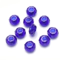 Deep royal blue faceted glass rondelle beads for DIY handmade jewelry crafting - 8*14MM Coreless / Dark Blue