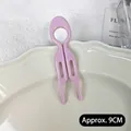 Pink minimalist U-shaped hair pin for buns with a smooth finish and 9cm length - Large Fish Tail Hair Stick / Pink