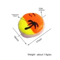Round resin bead with sunset palm tree design for evil eye pearl bracelet variant - Orange-Yellow Sunset Palm (L341774)