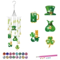 Kit scacciapensieri pittura diamante DIY San Patrizio con trifogli verdi e campanelli - Stile 2-Birra Sacchetto di Soldi Trifoglio