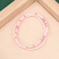 Handmade double-layered pink seed bead bracelet with a stylish Korean aesthetic - Style 41-Double Pink Mixed