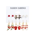 Christmas earrings set with festive reindeer, candy cane, and snowman designs - Snowman and Christmas Glove Set (MS940-7)
