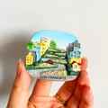 3D San Francisco fridge magnet with embossed Lombard Street scene in vibrant resin - (28) San Francisco USA