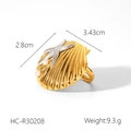 Bague coquillage bicolore avec étoile de mer argentée et perles, bijou marin - Bague Perle Coquillage Étoile de Mer (HC-R30208)