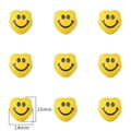 Perline a cuore in ceramica gialla con sorriso per collane fai da te, 15mm x 14mm - Foro Orizzontale Cuore Giallo Faccina