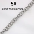 Detailed macro view of 8.2mm wide stainless steel oval link chain for DIY jewelry - Model 5# Chain Per Meter (Width 8.2mm)