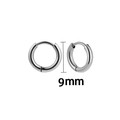 Minimalist 9mm silver stainless steel hoop earrings with polished mirror finish - 9mm / Silver