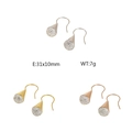 Minimalist cone drop earrings in silver, gold and rose gold with pavé crystals - Large Cone Rhinestone Style (E-KE86449-KFC)