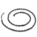 Minimalistische Kaffeebohnen Gliederkette in Schwarz mit verstellbarem Karabinerverschluss - Reine Schwarze Halskette (KN118591-KFC)