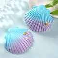 DIY shell resin accessories with starfish and pearls in blue-purple gradient - Blue and Purple Shell
