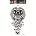 Waterproof 3D temporary tattoo sticker featuring gothic wolf skull and mystic symbols FF-134 - Skull Mystic Symbols (FF-134)