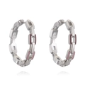 Détail des boucles d'oreilles maillons avec émail rose et rouge sur métal argenté poli - Base Argentée-Émail Blanc Violet Rose