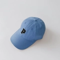 Kids cotton baseball cap in sky blue featuring a black embroidered letter P patch - 50-52CM / P Letter Embroidery / Light Blue
