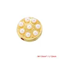 Dettaglio di perla a girasole da 12mm placcata oro 18K con perle finte per gioielli fai-da-te - VZ412 Oro (12mm Rotondo)