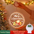LED Christmas suction cup hanging light featuring Santa Claus with warm white glow - Painted Santa Claus