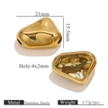 Irregular gold stainless steel bean pendant measuring 21x15.5mm for DIY necklace making - Map Shape Badge