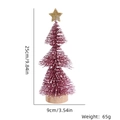Mini sapin de Noël rose de 25cm avec neige, étoile dorée et socle en bois pour bureau - 25CM Rouge Enneigé
