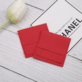 Set of two red microfiber velvet jewelry pouches with flap closure and soft texture - 6.2x6.2cm / Red