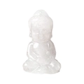 Polished transparent white crystal Baby Buddha statue sitting for home decoration - White Crystal