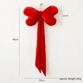 Lazo de Navidad grande de 80 cm en terciopelo rojo con cintas para decorar el árbol - Grande (80cm) / Rojo