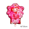Pink heart balloon with LOVE YOU and XOXO prints for Valentine decoration, 46x59cm - BE MINE Heart Gift Box